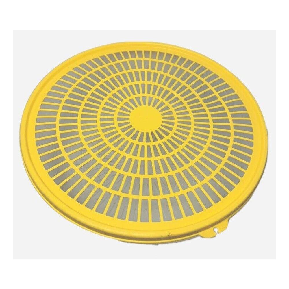 Tupperware Colander Strainer Large Yellow Bowl Lid Seal Flow Through Vintage